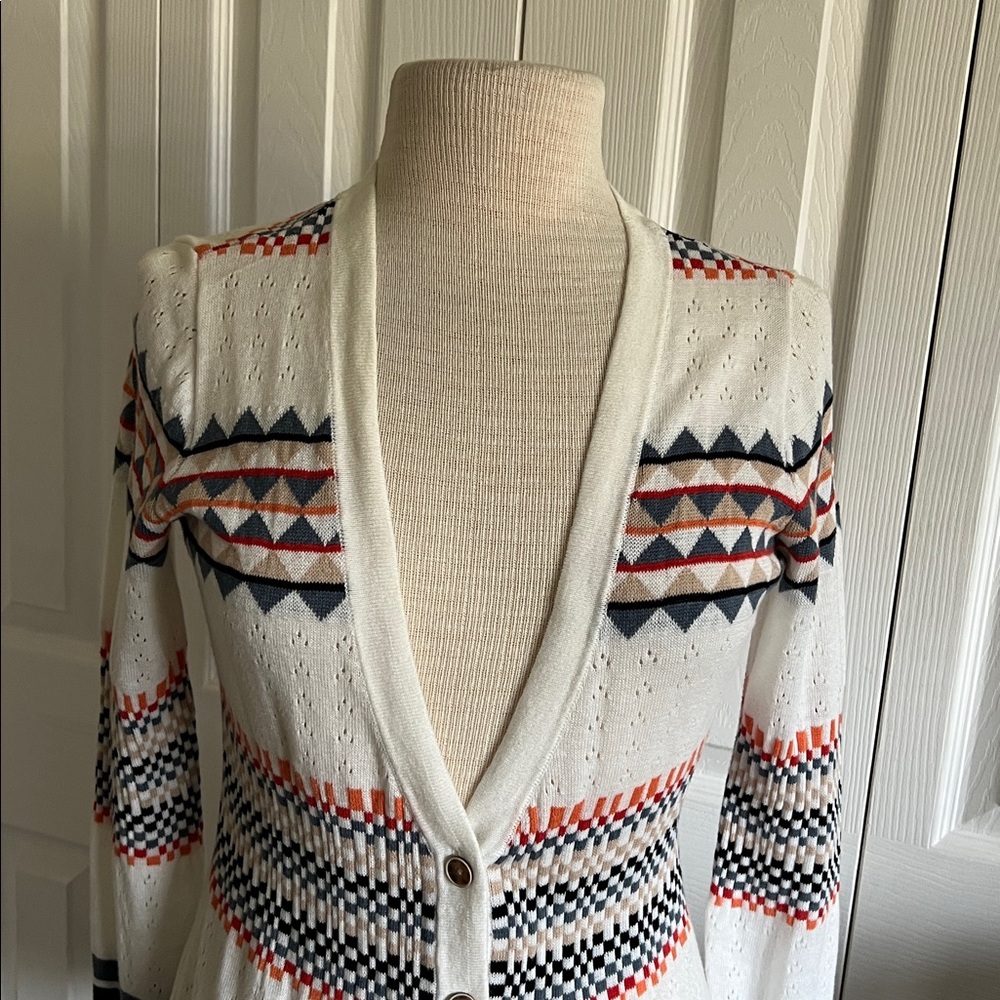 Pendleton Geometric Patterned Cream Button Up Car… - image 4